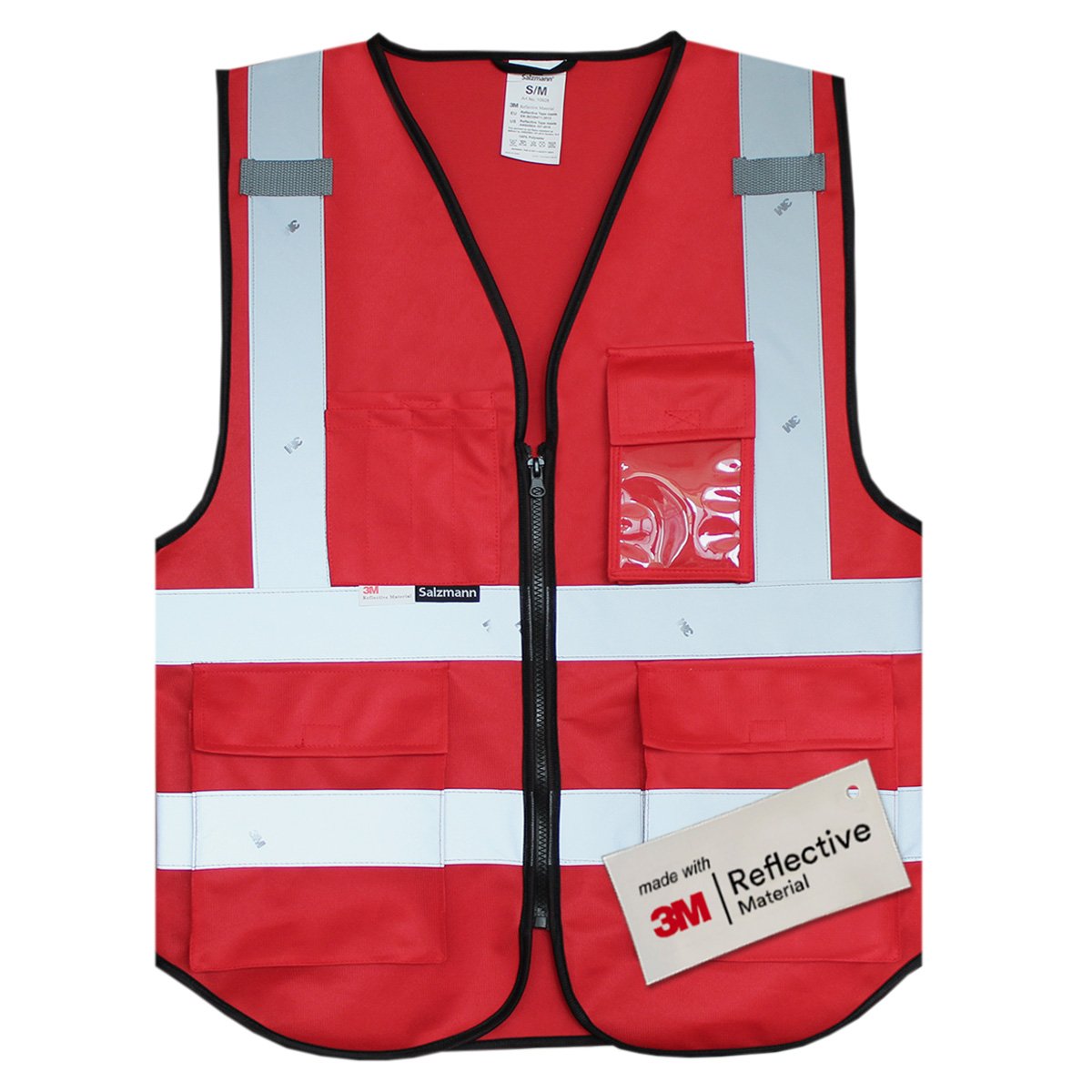 Warnweste mit Logoaufdruck (bedruckt / unbedruckt wählbar) - rot