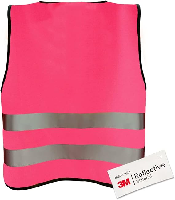 Kinderwarnweste mit Logoaufdruck (Klettverschluss, bedruckt / unbedruckt wählbar) - pink