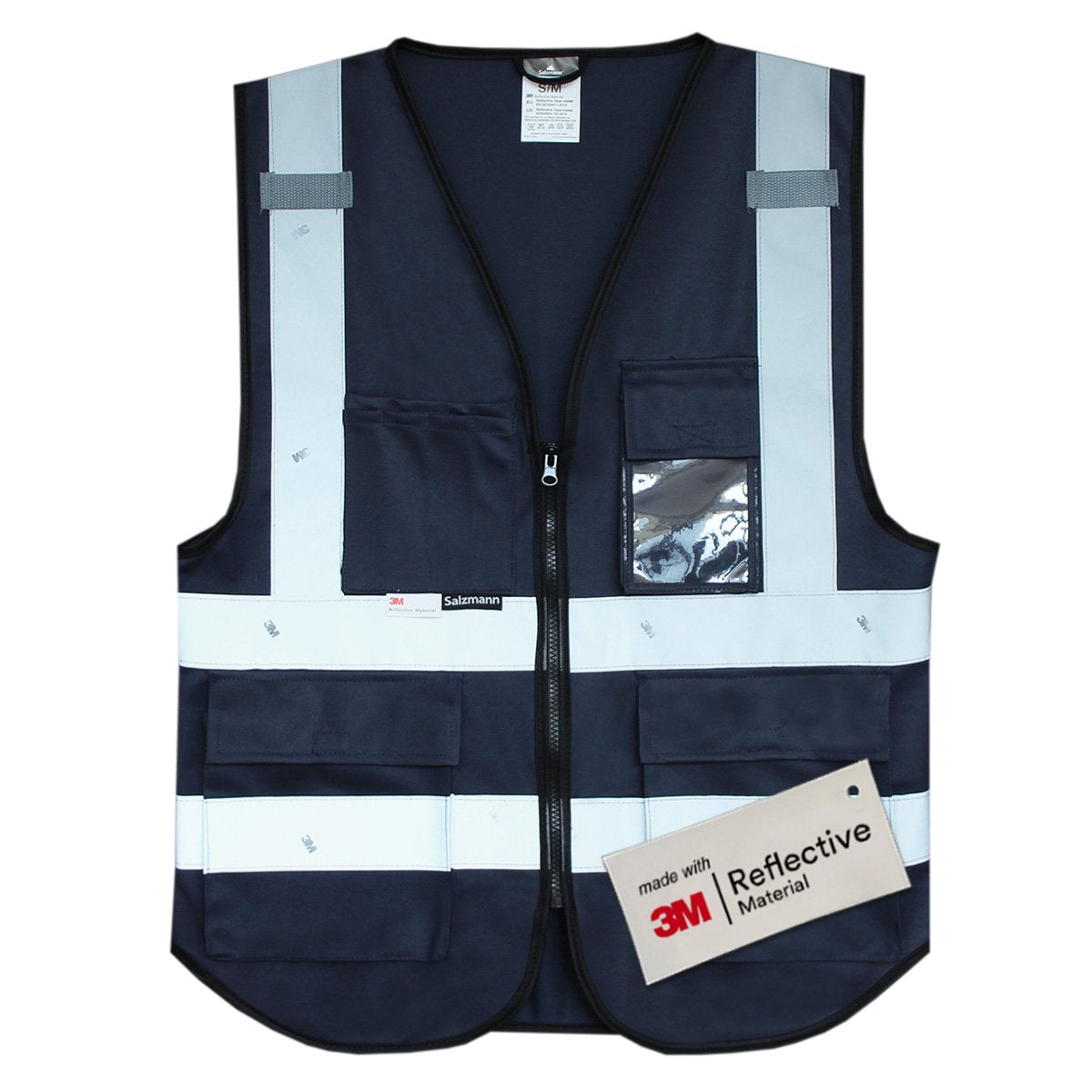Warnweste mit Logoaufdruck (bedruckt / unbedruckt wählbar) - marineblau