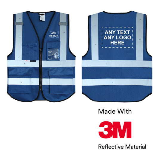 Warnweste mit Logoaufdruck (bedruckt / unbedruckt wählbar) - blau