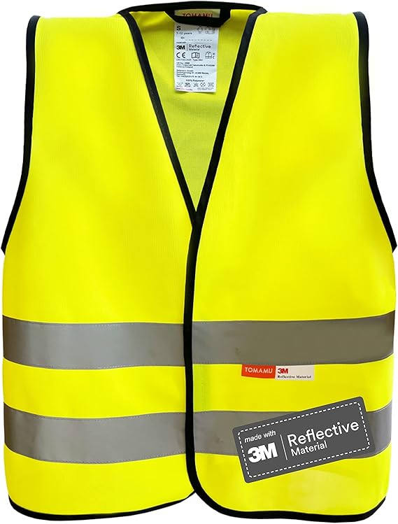 Kinderwarnweste mit Logoaufdruck (Klettverschluss, bedruckt / unbedruckt wählbar) - gelb