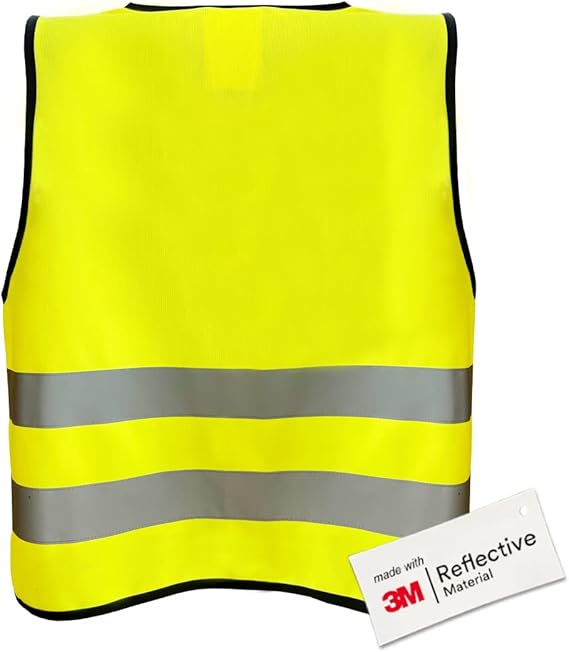 Kinderwarnweste mit Logoaufdruck (Klettverschluss, bedruckt / unbedruckt wählbar) - gelb
