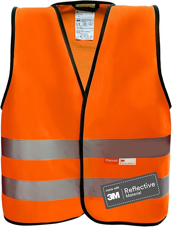 Kinderwarnweste mit Logoaufdruck (Klettverschluss, bedruckt / unbedruckt wählbar) - orange