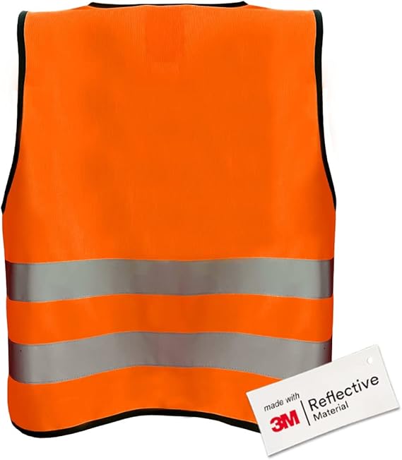 Kinderwarnweste mit Logoaufdruck (Klettverschluss, bedruckt / unbedruckt wählbar) - orange