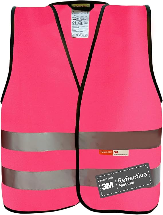 Kinderwarnweste mit Logoaufdruck (Klettverschluss, bedruckt / unbedruckt wählbar) - pink