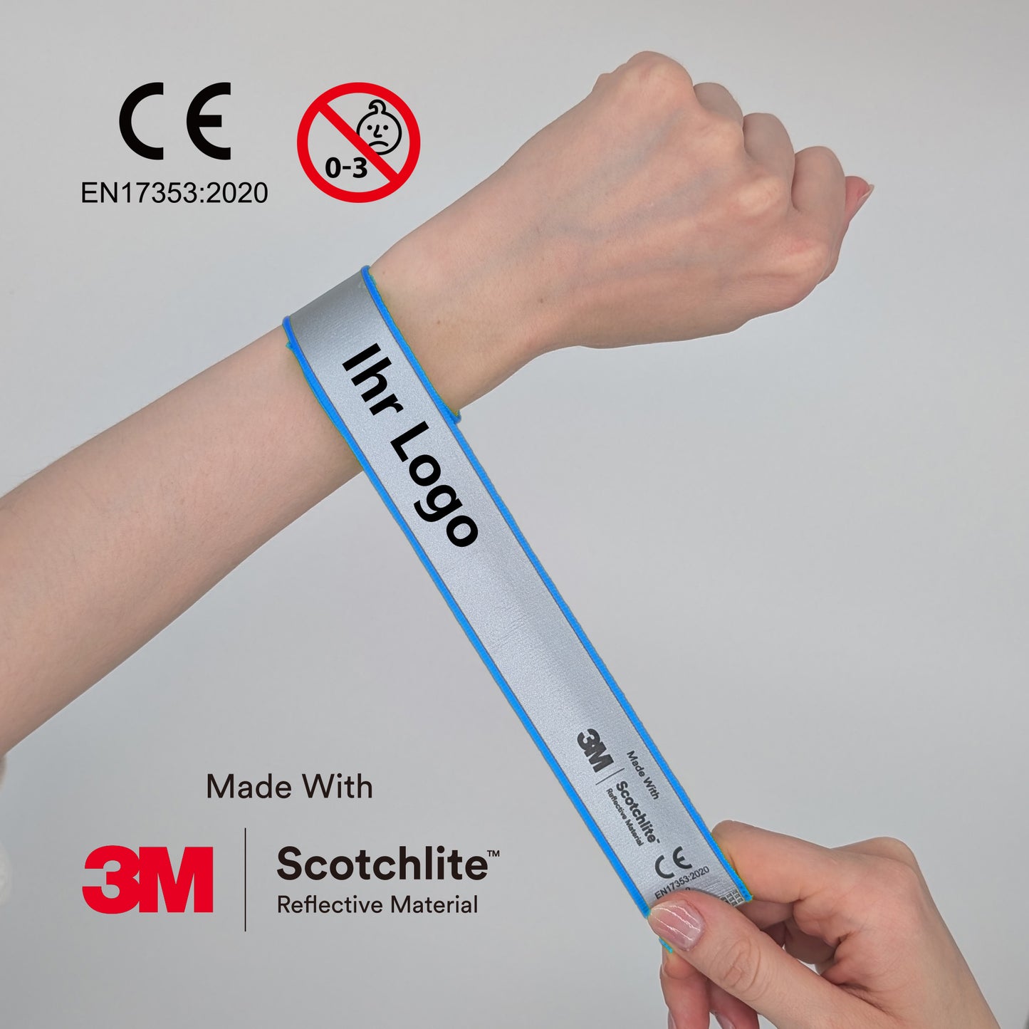 Schnappband Quality – 3M Scotchlite - EN 17353, blau (MOQ: 250)