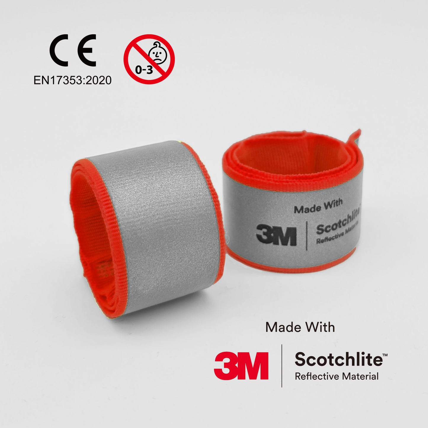 Schnappband Quality – 3M Scotchlite - EN 17353, rot (MOQ: 250)