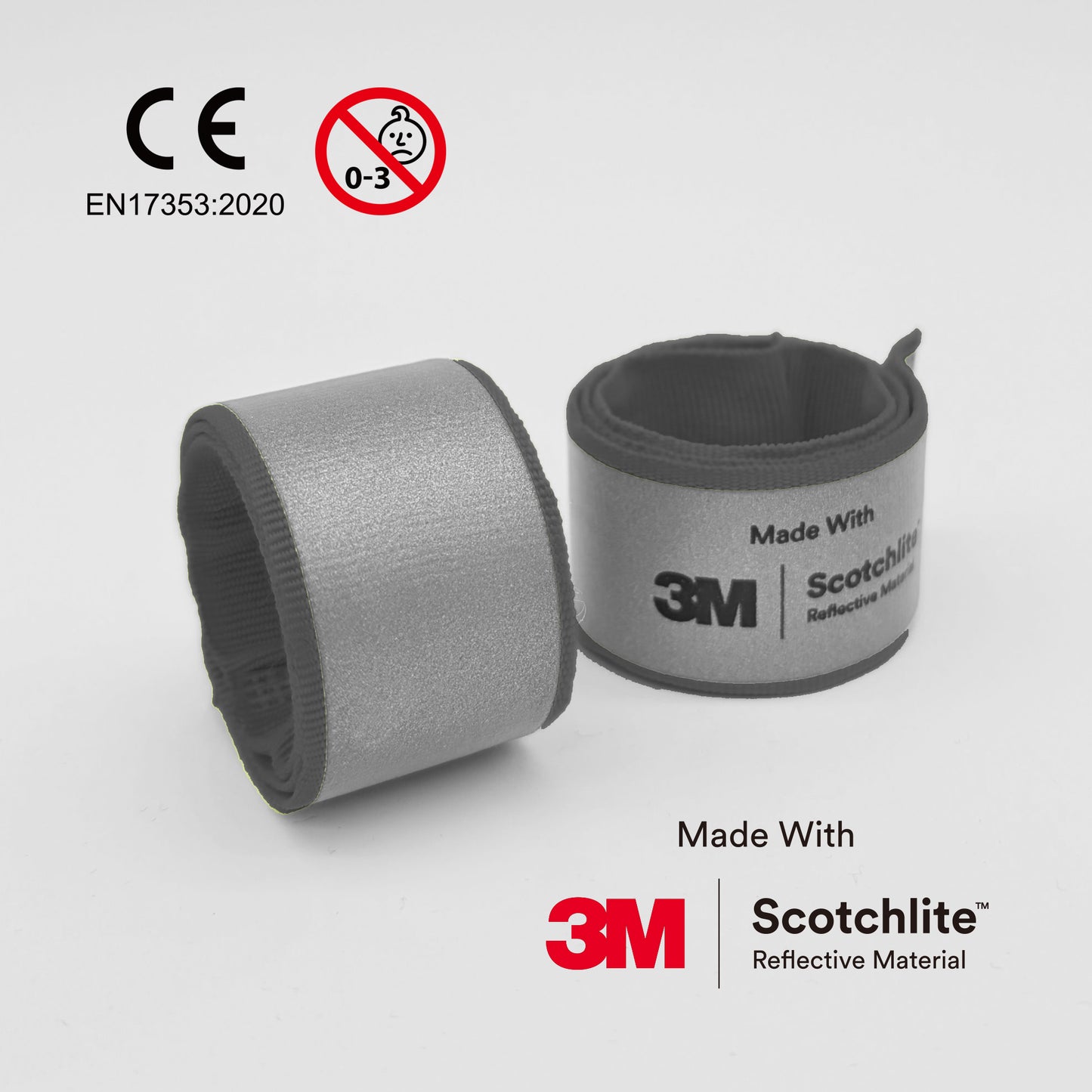 Schnappband Quality – 3M Scotchlite - EN 17353, grau (MOQ: 250)